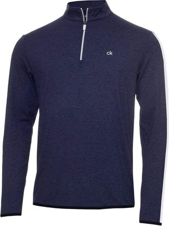 Calvin Klein Mens Striped Sleeve Newport Sweater - Navy/White - XXXL