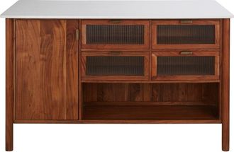 Maisons du monde Isla de cocina de madera maciza de acacia marrón