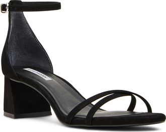 Steve Madden Rae Ankle Strap Sandal in Blk Nubuck at Nordstrom, Size 9.5