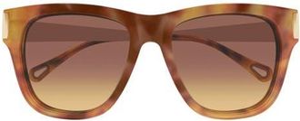 Chlo&eacute; 53mm Cat Eye Sunglasses in Havana at Nordstrom