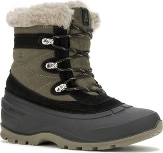 kamik Snovalley 5 Faux Fur Cuff Waterproof Snow Boot in Dark Olive at Nordstrom Rack, Size 10