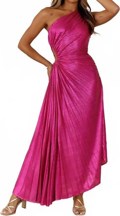 Dress Forum Olympia Pleated Maxi Dress In Magenta