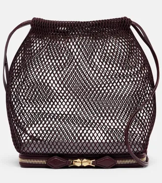 Alaia Ala&iuml;a Le Pochon fishnet bucket bag