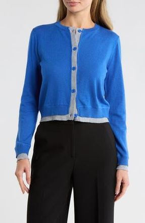 Area Stars Contrast Trim Cardigan in Blue Grey at Nordstrom Rack, Size X-Small