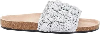 J.W.Anderson Gevlochten Teenslippers - Dames - Sandalen - Grijs - 38 EU - Leer - Schoenen