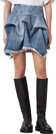 AllSaints Crissy Gathered Denim Skirt in Vintage Indigo at Nordstrom, Size 8 Us