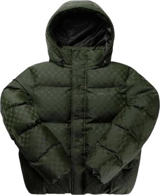 Daily Paper Clothing Jassen, Heren, Groen, S, Leer, Monogram Short Puffer Jacket