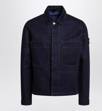Stone Island Blue denim canvas jacket
