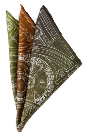 Cufflinks Inc. Antique Clock Gradient Silk Pocket Square in Green at Nordstrom