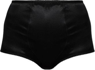 Dolce & Gabbana High-Waisted Silk Briefs - Dames - Onderbroek - Zwart - M - Ondergoed