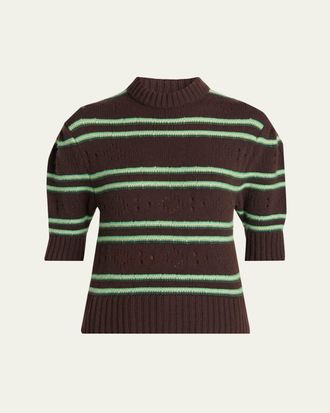Marni Cashmere Perforated Striped Sweater