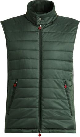 Kiton Technische Gewatteerde Vest - Heren - Bodywarmers - Groen - M - Polyester - Jassen