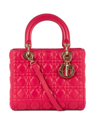 Dior Lady Dior tote bag - women - Leather - One Size - Pink