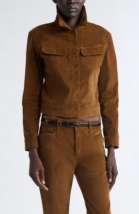 Tom Ford Stretch Cotton Velvet Western Jacket in Tobacco at Nordstrom, Size X-Small