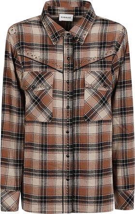 P.A.R.O.S.H. Plaid Cotton Cowboy Shirt with Stud Detailing