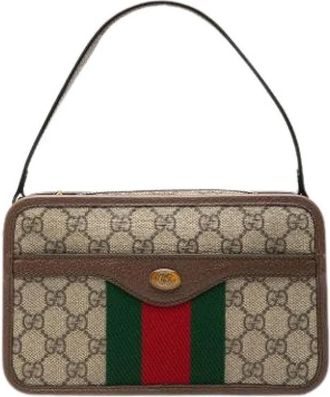 Gucci Pre-owned Mini Satchel - Dames - Pre-owned - Beige - Maat: ONE Size Leer