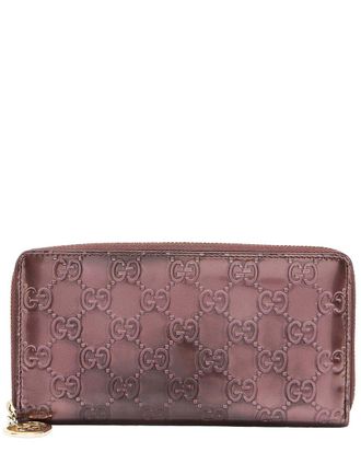 Gucci Patent Leather Guccissima Zip Around Wallet (Authentic Pre-Loved)