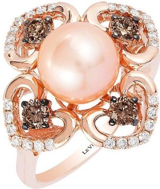 Le Vian 14K Rose Gold 0.62 Ct. Tw. Diamond & 8-9Mm Pearl Cocktail Ring