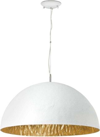 Faro Barcelona Faro Magma-q - Colgante De Techo De 3 Luces Con Domo Blanco, Dorado, E27