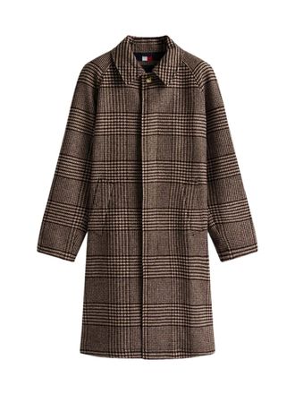 Tommy Hilfiger buttoned checked coat - Bruin