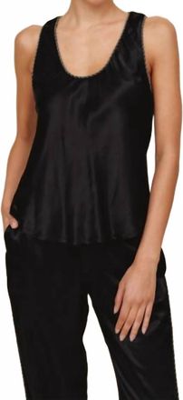 Bella Dahl Beaded Trim Tank Top In Black