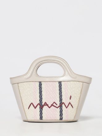 Marni Borsa Tropicalia Micro Marni in pelle e canvas jacquard