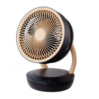 Fabrilamp Fabrilamp - Ventilador Sobremesa Ruise&ntilde;or Negro/madera 45w 3vel 3asp Remoto,temporizador,tactil 35,7x25,5x19,3cm