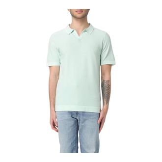 Peuterey Polo Shirts, male, Green, XL, Knitted Polo Shirt Short Sleeves