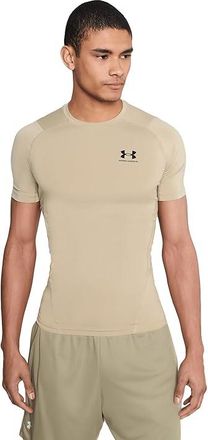 Under Armour Heatgear Armour Compression Short Sleeve Mens Clothing City Khaki/Black : 2XL, Polyester