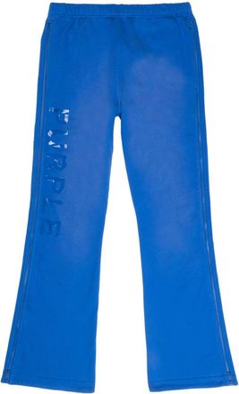 Purple logo-print track pants - men - Cotton - M - Blue