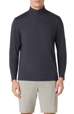 Bugatchi Quarter Zip Performance Pullover in Black at Nordstrom, Size Xx-Large