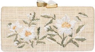 Raf&eacute; New York Alessandra Rattan Long Clutch in White at Nordstrom, Size Small