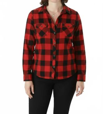 Eddie Bauer Stines Favorite Flannel Shirt In Red Black Plaid