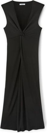 Motivi Jersey Jurk met Knoop - Dames - Casual kleedjes - Zwart - XS - Polyester - Kleedjes