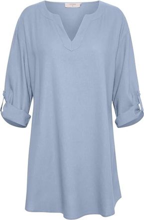 Cream Blauwe Cashmere Tuniek met V-Hals - Dames - Tunieken - Blauw - L - Overhemden