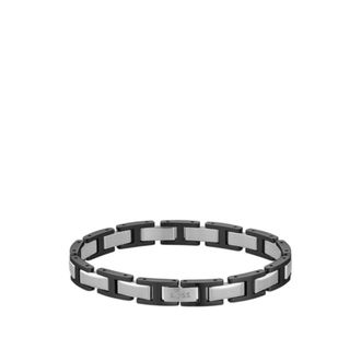 BOSS Two-tone H-link cuff with logo clasp