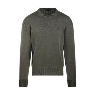 Ralph Lauren Round-neck Knitwear, male, Green, Size: XL Round Neck Sweater