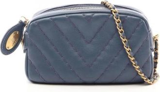 Chanel Pre-owned Vintage Cross Body Bag - Dames - Vintage Schoudertas - Blauw - ONE Size - Leer - Vintage