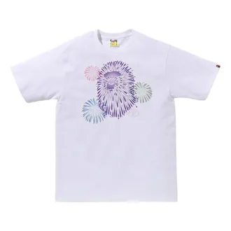 A Bathing Ape Head Firework Tee 2 White 1K72-110-012-WHITE