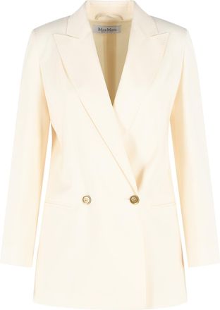 Max Mara Bikini ivoorwitte blazer van scheerwol