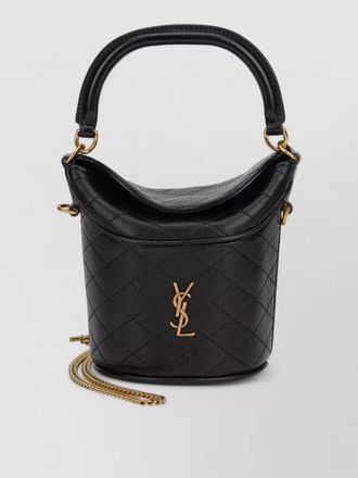 Saint Laurent gaby bucket bag lambskin top handle