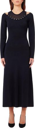Liu Jo Vestido Largo de Punto con Strass - Dresses - Mujer - Negro - XS