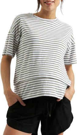 Ripe Claudette Nursing Tee in White Ink at Nordstrom, Size Xx-Large