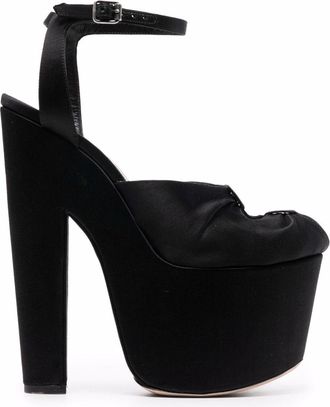 Giambattista Valli cut-out platform heels - women - Leather/Leather/Fabric - 41 - Black