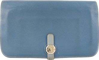 Hermès Dogon Blue Leather Wallet (Pre-Owned)