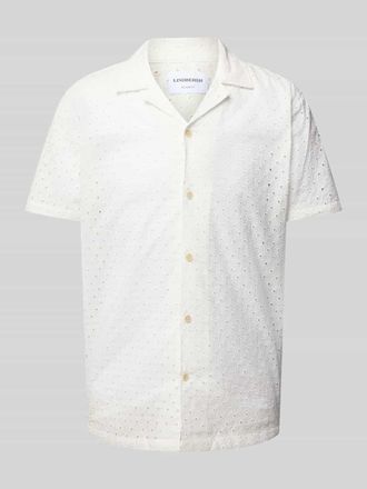 Lindbergh Lindbergh Relaxed Fit Freizeithemd mit Lochstickerei in Weiss, Gr&ouml;&szlig;e XXXL