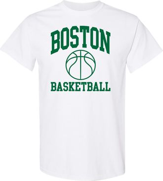 UGP Campus Apparel Classic Basketball Arch Basic Cotton T-Shirt - White - Large