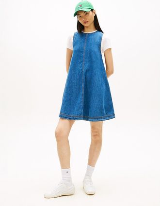 Tommy Hilfiger Womens Tommy Jeans Chambray Mini Dress - Blue - XL