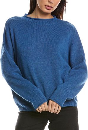 Fort&eacute; Cashmere Slouchy Roll Trim 100% Cashmere Pullover