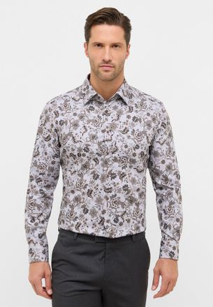 Eterna Langarmhemd ETERNA MODERN FIT, Herren, Gr. 41, Normalgr&ouml;ssen, silber, Twill, 100% Baumwolle, tailliert, Manschette, Hemden Langarmhemd, NON IRON (b&uuml;ge